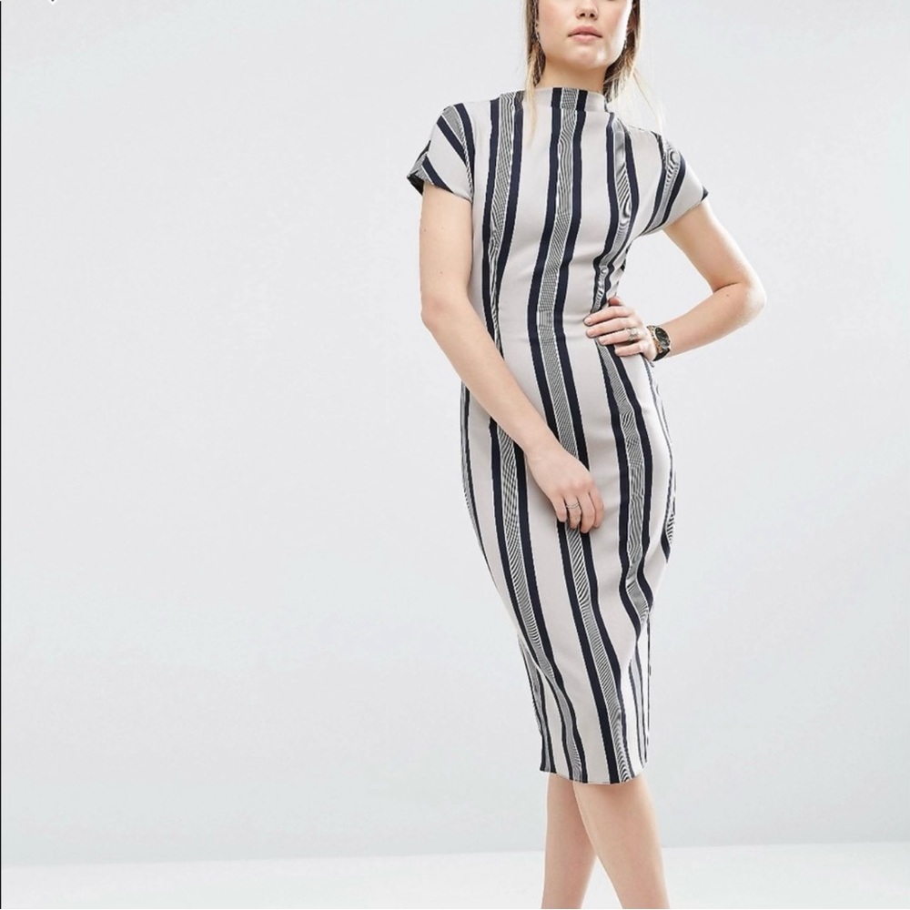 ASOS Grey and black striped dress